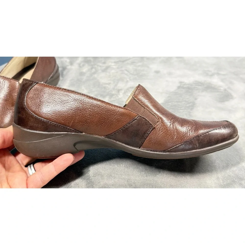 Hush Puppies Loafers Mens 11 Brown Leather Slip On Casual Comfort Shoes
